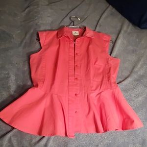 Bright pink Worthington petite small blouse